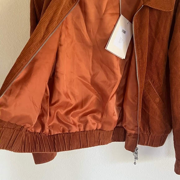 AlexaChung Burnt Orange Milne Corduroy Bomber Jacket Alexa Chung NWT Size US 10 - Picture 5 of 9